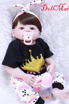 

DollMai bebe girl reborn 22" 55cm full silicone reborn dolls for child gift doll toys boneca reborn silicone completa