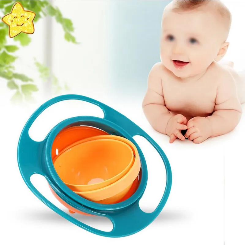 Baby Feeding Dish Cute Baby Gyro Bowl Universal 360 Rotate Spill Proof