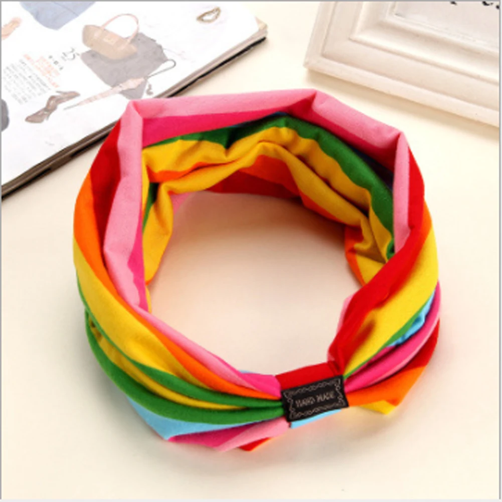 Girl's Accessories Apparel Accessories Fashion Wide Cotton Yoga Headband For Women Adult Leopard Dots Striped Printed Fabric Hairband Turban Headwrap Hair Accessories
