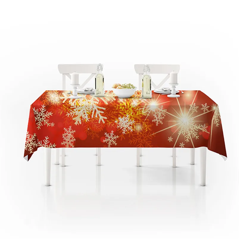 New Year Decorations Tablecloth Christmas Table Cloth Print Rectangle Table Cover Holiday Party Home Decor #3n13 (7)