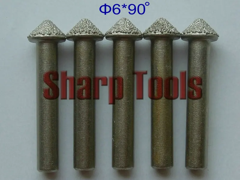 6mm 90 Angle 3D Diamond End Mill Engraving Bits CNC Stone Engraving
