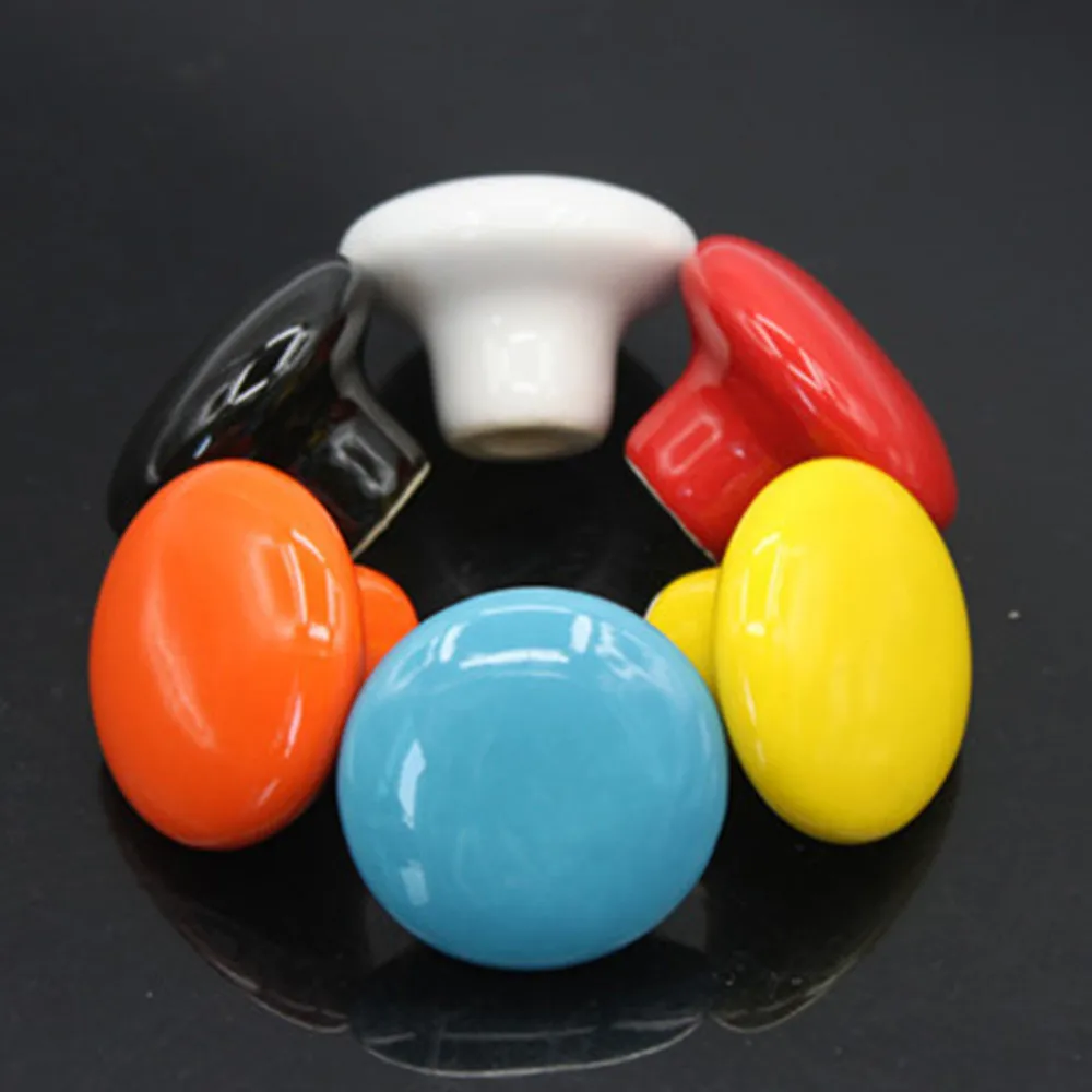 

2019 hot sale Candy Color Round Ceramic Design Glass Knobs Cupboard Drawer Pull Kitchen Cabinet Door Wardrobe Handles Hardware-W