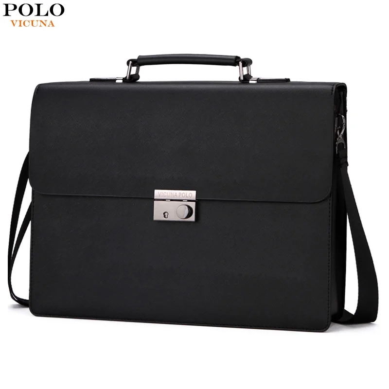 

VICUNA POLO New Arrival 2017 Business Mens Briefcase Unique Anti-theft Lock Male Laptop Bag bolsa masculina Brand Man Handbags