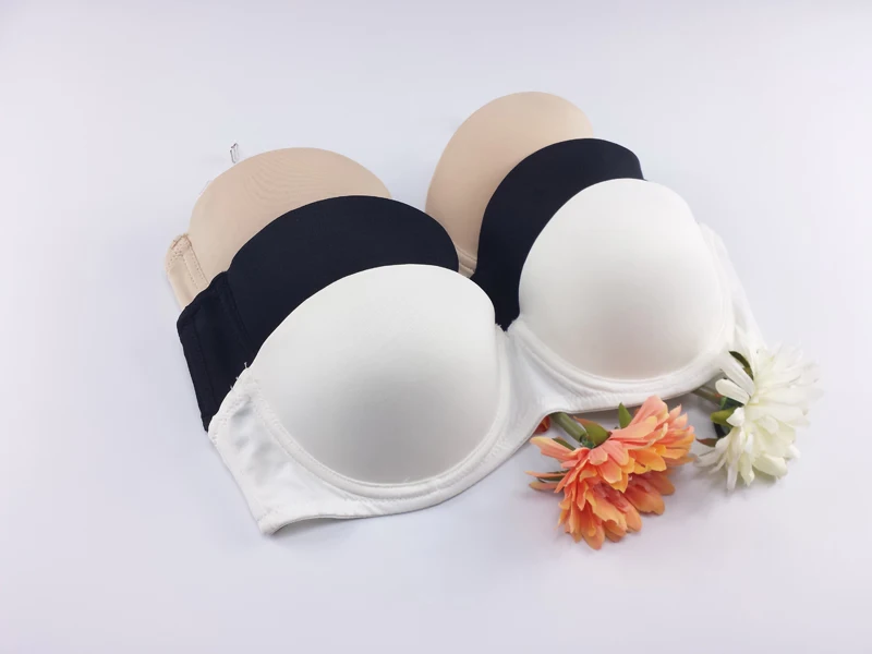 Invisible Bra Women Cotton Padded Contour Smooth Seamless Nude Underwire Push Up Strapless Bras Transparent Straps Brassiere New 7