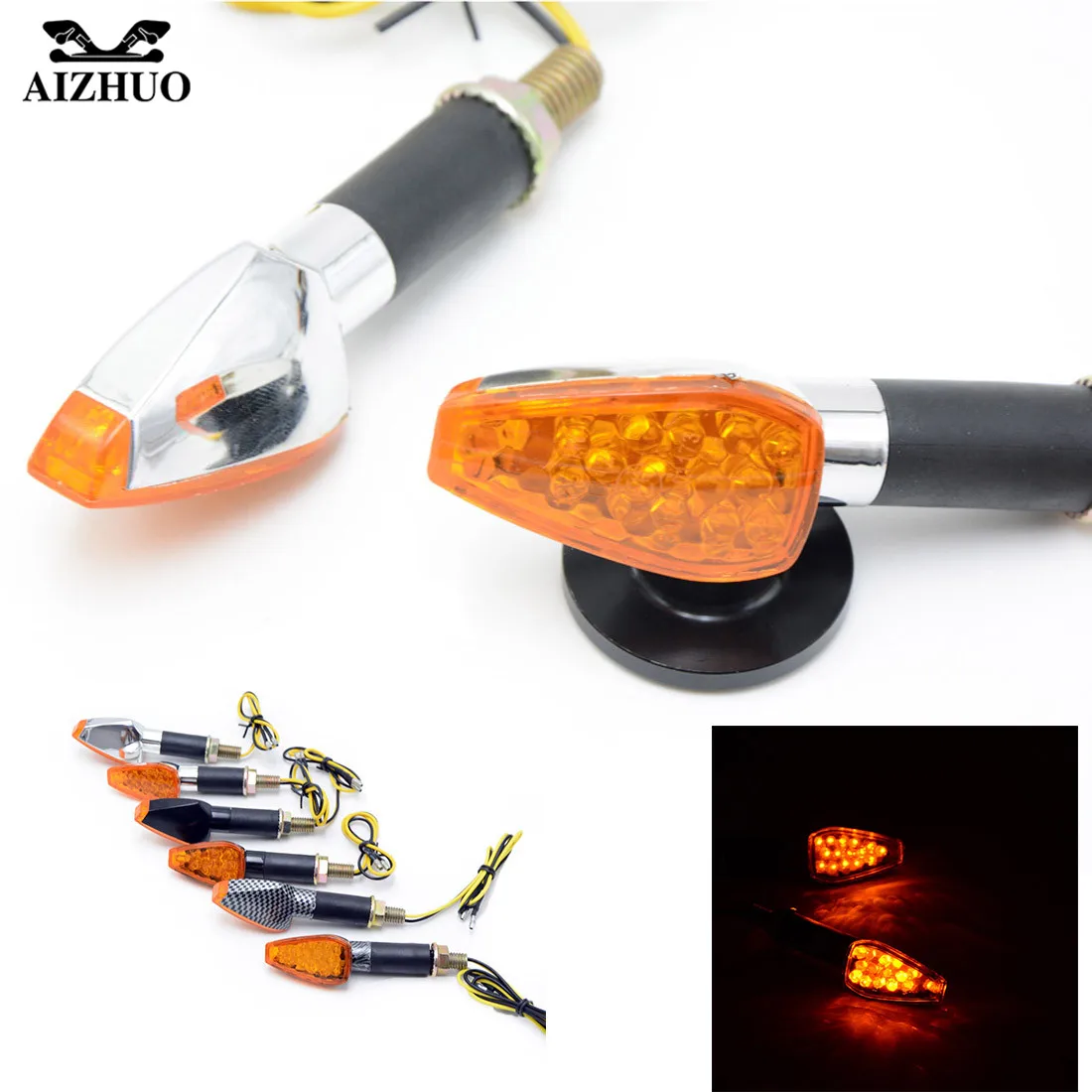 Universal Motorcycle LED Turn Signal Flexible Indicator Amber Light for ktm 690 duke 150 EXC450 125 Duke RC8 / R 690 SMC 990SMR