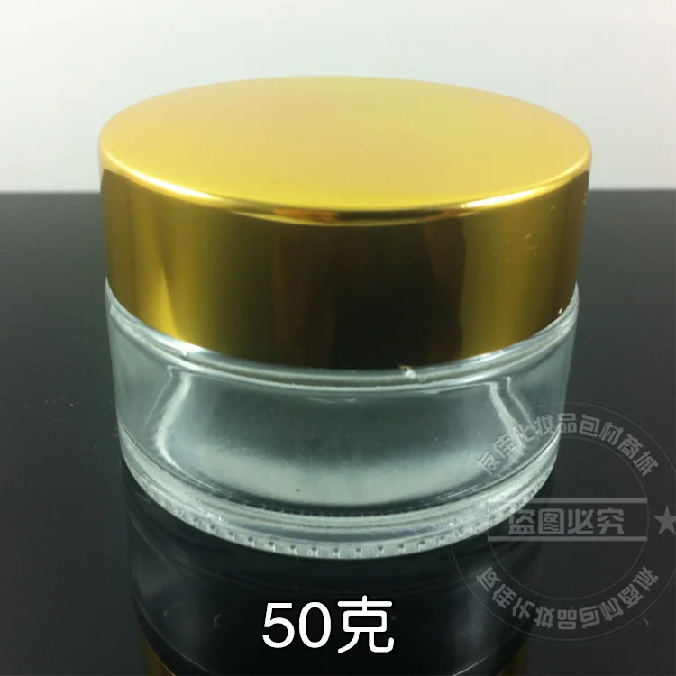 50pcs-wholesale-50g-clear-glass-cream-jar-with-shiny-gold-aluminum-lid-glass-transparent-50-g-cosmetic-container-for-cream