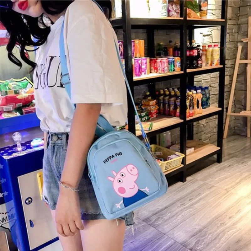 Peppa Pig Рюкзак и сумка на плечо пакет рюкзак на плечо сумка мультяшное украшение кошелек Джордж синий девушка модный подарок
