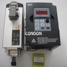 Фрезерный шпиндель с ЧПУ ER11 1,5 кВт мотор шпинделя с воздушным охлаждением+ 1,5 кВт инвертор+ 10 шт. 3,175*22 мм две флейты прямые фрезерные долота с ЧПУ