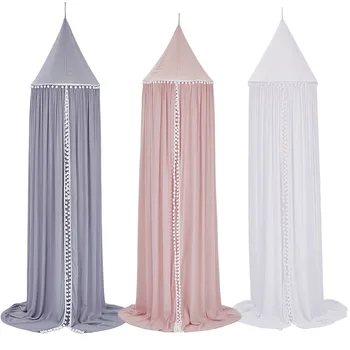 

3 Colors Mosquito Net Canopy For Cot Decoration Bed Shed Girls Room Decor Baby Nordic Style Child Sky Gray Bed Kids