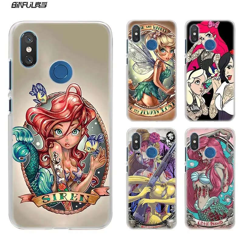 

Case for Xiaomi Redmi Note 7 Go 6 6A Pro S2 5 Plus 4X Mi Play 8 lite A2 A1 Clear Hard PC Cover Princess Ariel The Little Mermaid