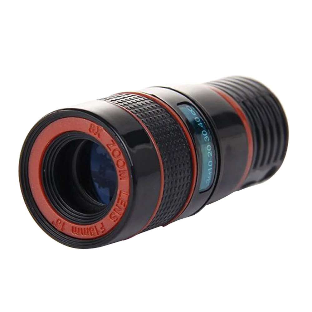 

Portable Universal Clip Plastic 18mm Wide Angle 8X Telephoto Lens Phone Camera Kit with Tripod for iPhone Samsung All Smartphone