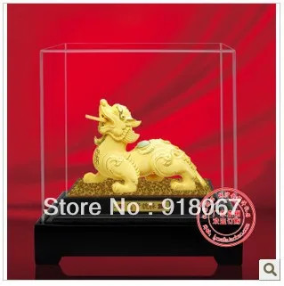 

YZ-R018 24K gold craft/ Gold Handicraft/corporate gift/Free shipping Chinese old handwork carved HIKYUU statue
