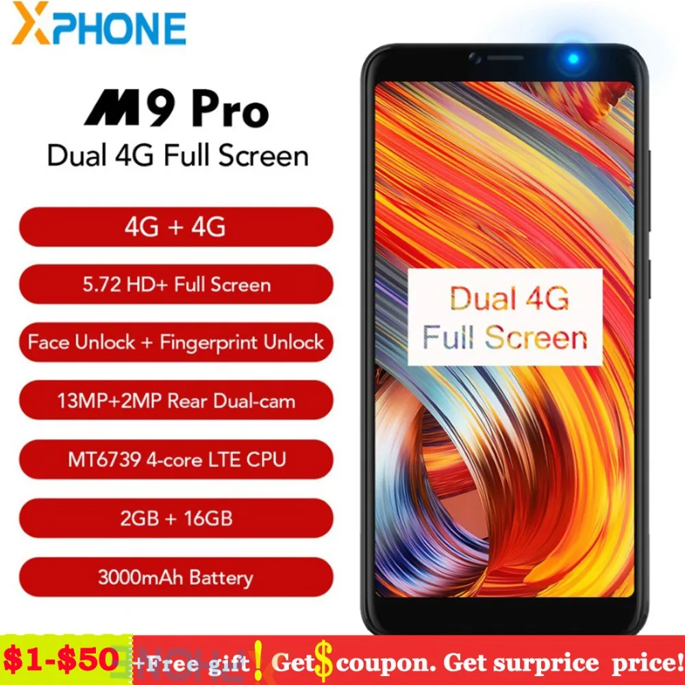 LEAGOO M9 Pro 5 72 Inch 18 9 Display Andriod 8 1 16 GB 2GB Dual 4G FDD 