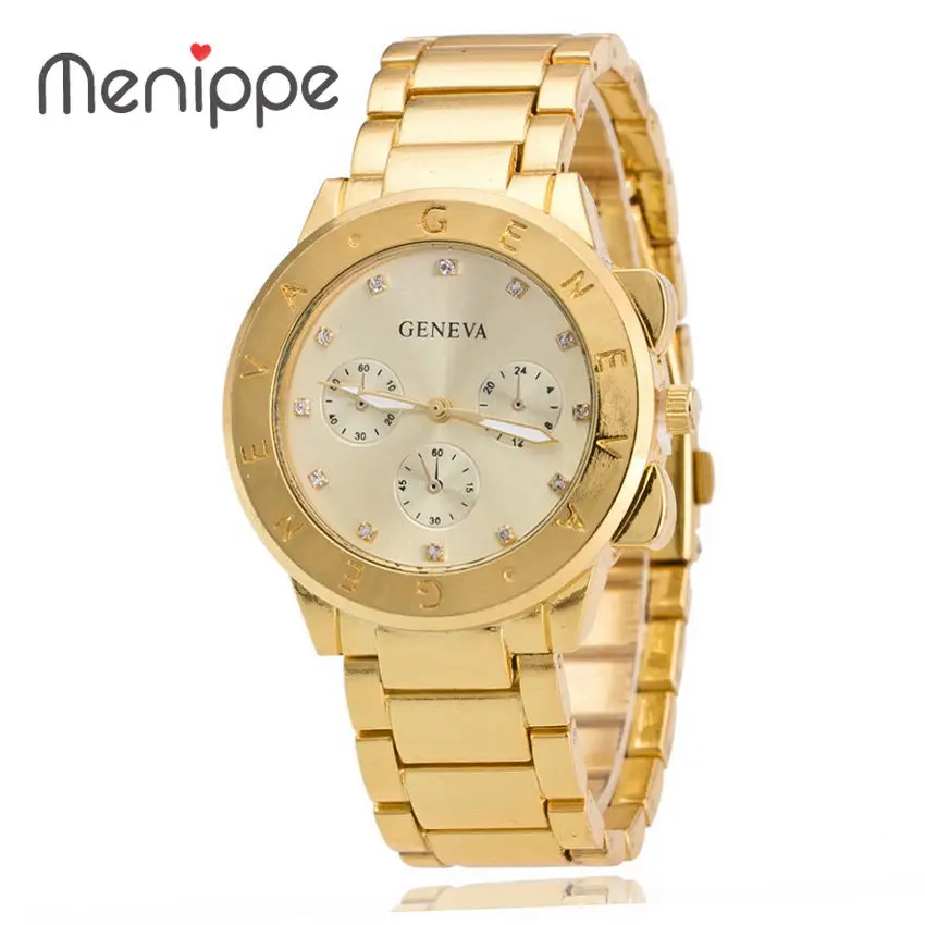 

Luxury Geneva Diamond Watch Hour Hand Graphic Display Alphabet Striped Stainless Steel Dial Ladies Quartz Watch reloj hombre