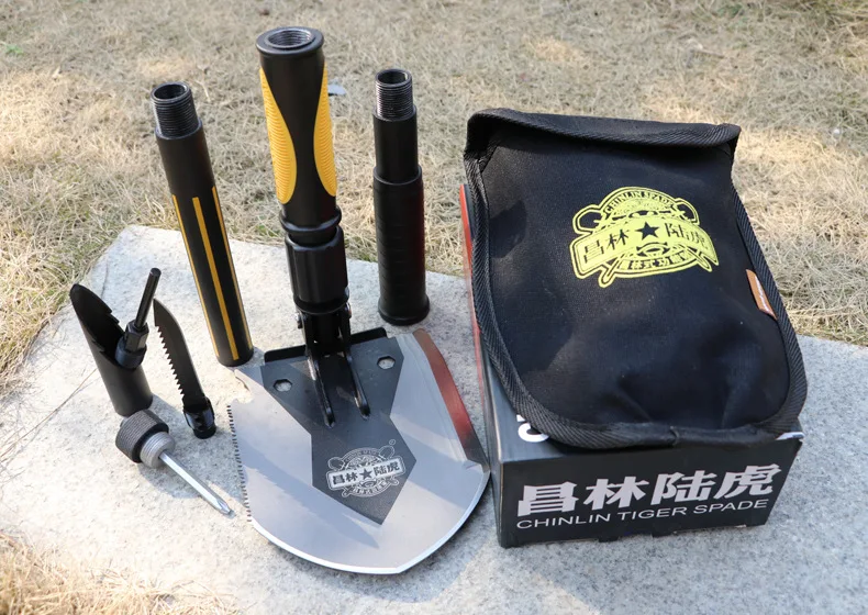 CHANGLIN Multifunctional Camping Shove Military Portable Folding Survival Spade Trowel Dibble Pick Emergency Garden Outdoor Tool