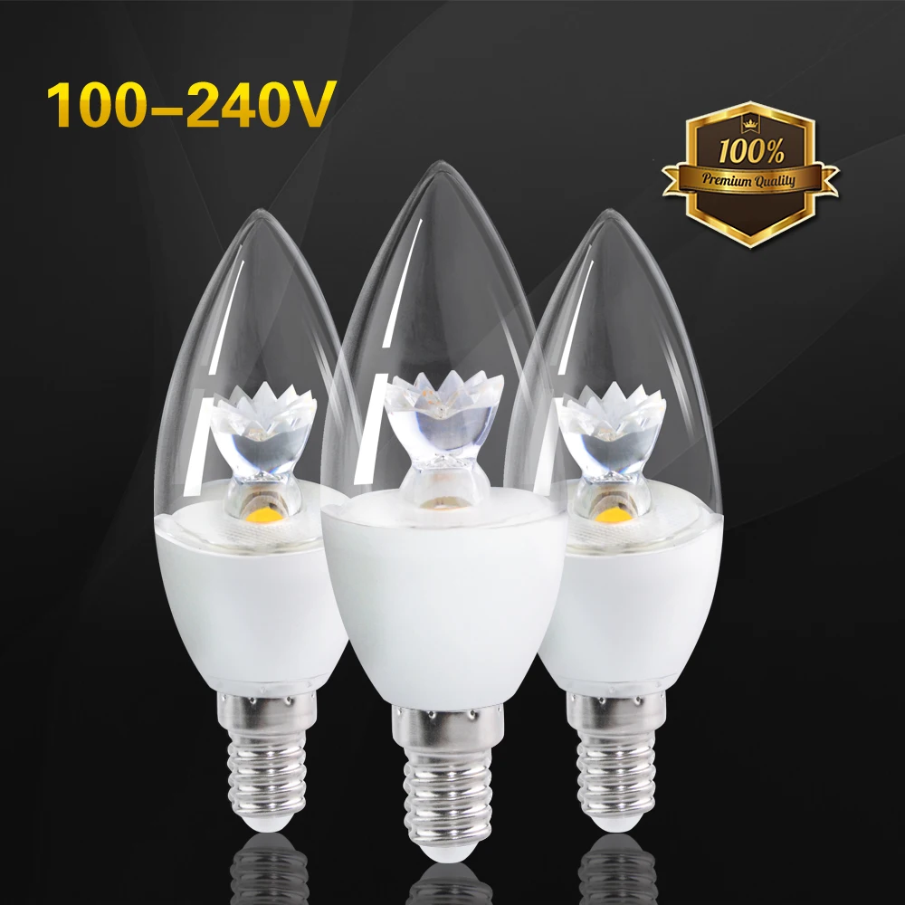 E14 COB из светодиодов свечах AC110V 220 В лампа хрустальная люстра освещение Bombillas