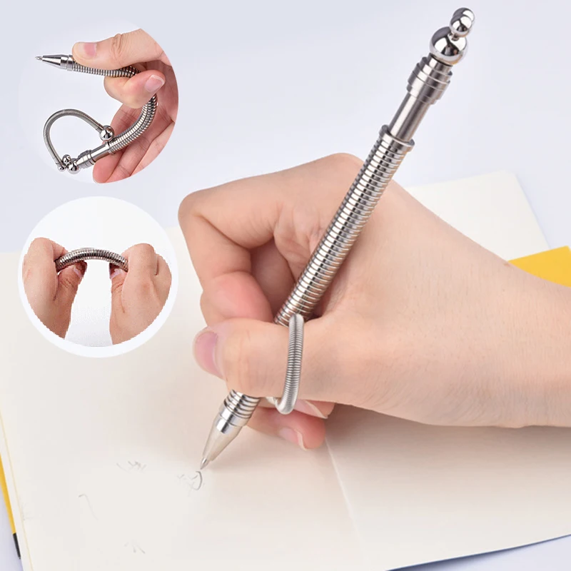 2 PCS Multi Function Ballpoint Pens Spinning Think Ink Magnetic Magic Fidget Pen Flexible Bent For Pilot Antistress DIY Toy Muji