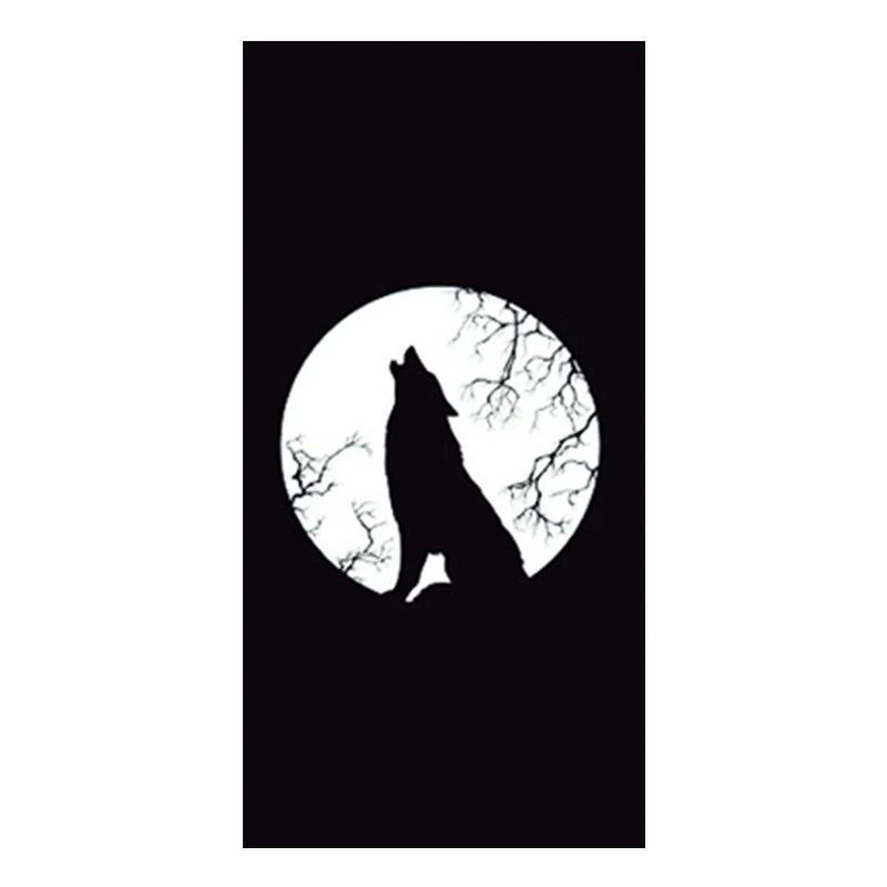 

Black Silhouette Wolf Howling Full Moon Beach Travel Towel Microfibre Wildlife Wolf Wolves Animal Shower Sport Gym Towels Gifts