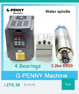 G-PENNY 2.2KW ER20 мотор шпинделя с водяным охлаждением CNC 80x230 мм 220 В/380 В 4 подшипника и 80 мм алюминиевый круглый кронштейн шпинделя