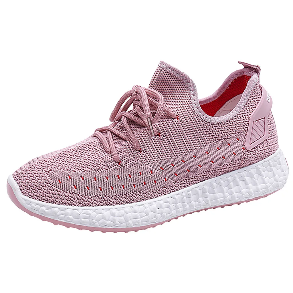 Light Breathable Mesh Running Shoes Pink Shoes Women Soft Comfortable Outdoor Sport Sneakers Summer Fitness Female#G3