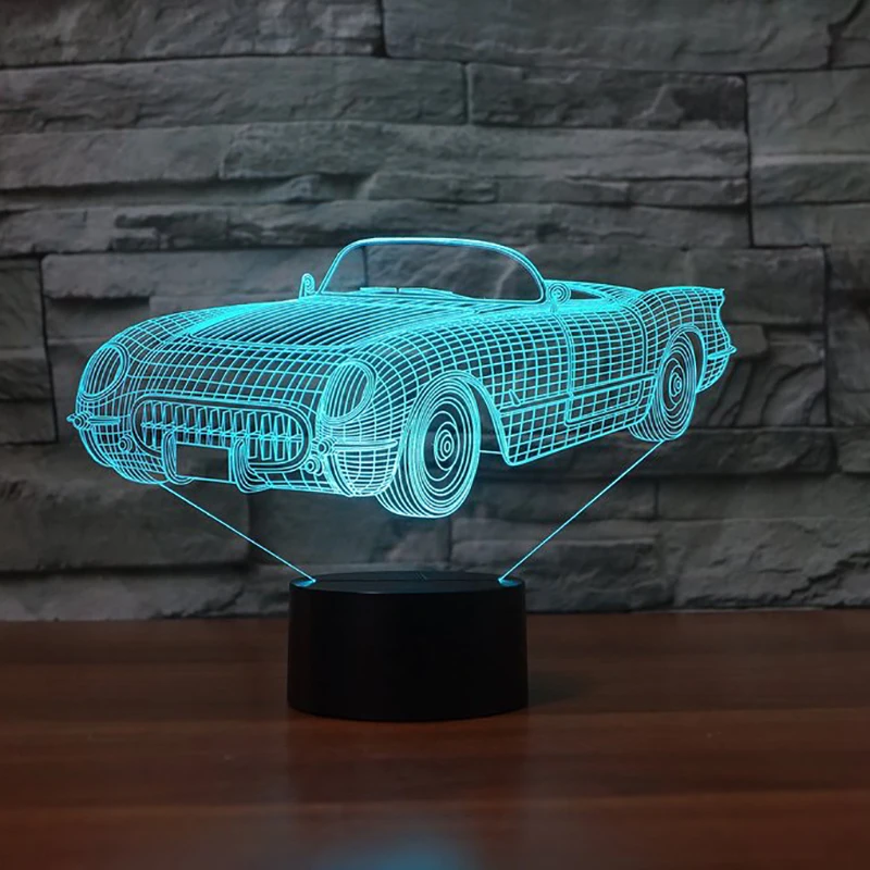 Racing Car Luminarias USB 7 Color Changing LED 3DIllusion ...