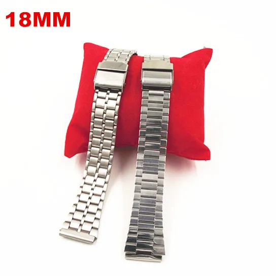 High quality 20PCS/lot 18mm stainless steel strap watch band watch strap silvery color- 102101