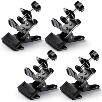 

Neewer 4 Pack Multi-Functional Black Clamp Clip Holder with U-Clamp for Photography Studio Shooting Light Stand Tripod Boom Arm