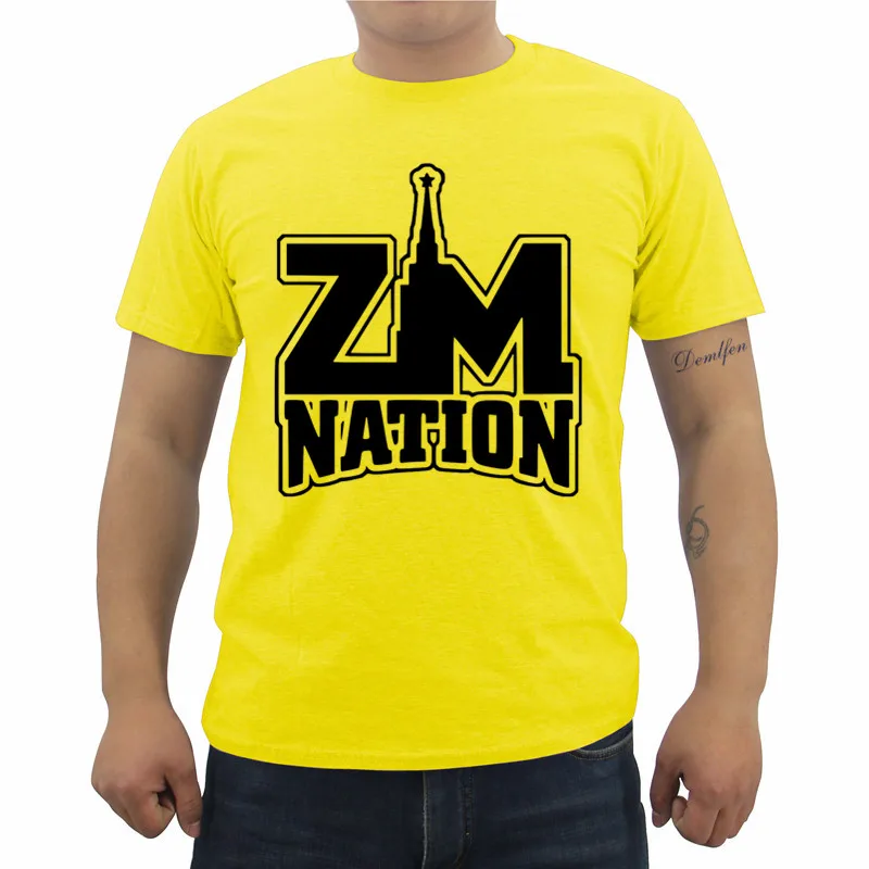 Новая футболка Zm Nation nation с забавным принтом Мужская хлопковая коротким рукавом и