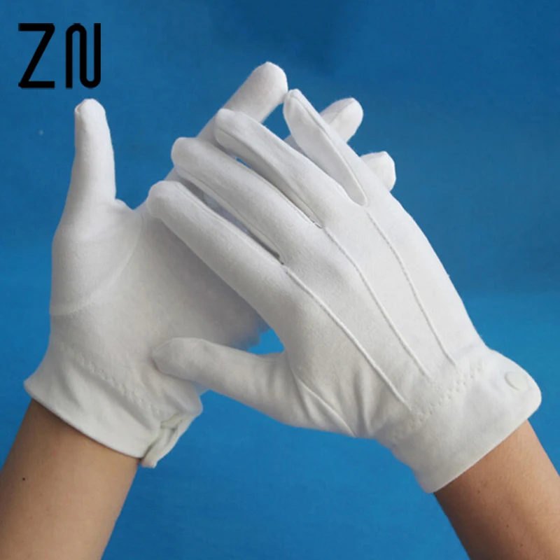 1 Pair White Tuxedo Gloves Parade Uniform Color Guard Marching Band