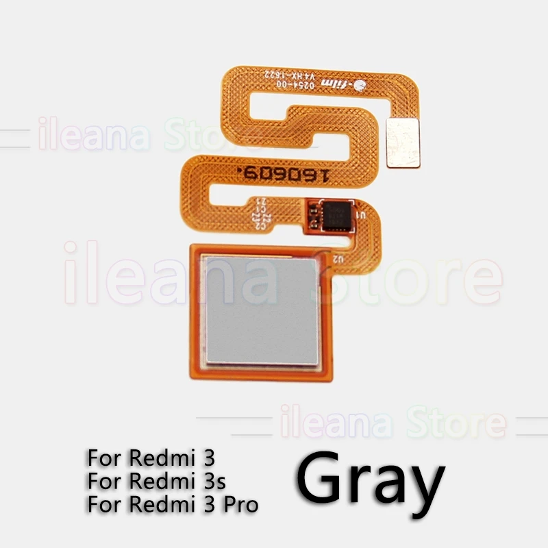 Оригинальная Кнопка возврата домой датчик отпечатков пальцев гибкий кабель для Xiaomi Redmi Note 3 3s Pro Телефон Запчасти - Цвет: For Redmi 3 Gray