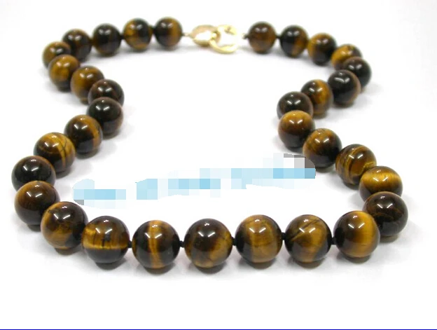 

FREE shipping>>> >>>AAA round 12mm nature Tiger's eyes necklace 6.07