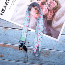 Фламинго, ремешок на шею, милый мультяшный Кот для ключей, ID карты, мобильный телефон, ремни для iphone 7, USB, держатель для бейджа, сделай сам, веревка