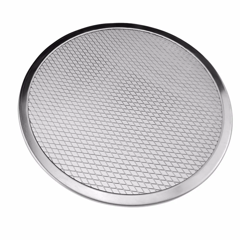 Latest Aluminum Flat Mesh Pizza Screen Round Baking Tray Metal Net Bakeware Kitchen Tools Pizza 6-22inch Bakeware Cookware