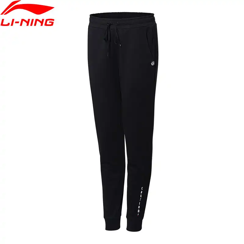 Li-Ning, женские баскетбольные спортивные штаны BAD FIVE, обычная посадка, 88% хлопок, 12% полиэстер, удобные спортивные штаны AKLN002 WKY153 - изображение