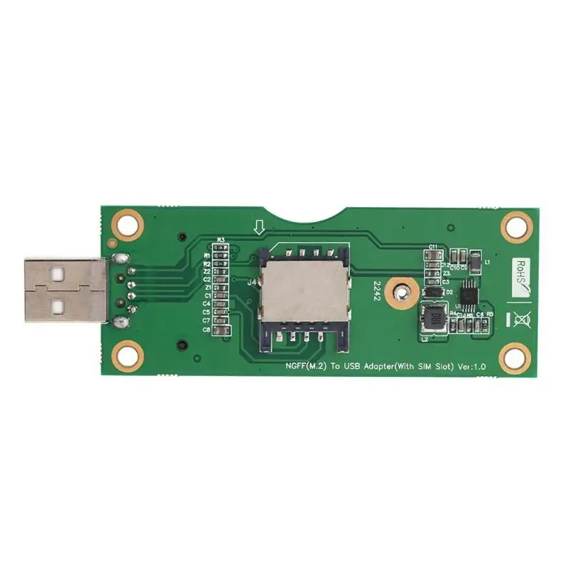 NGFF M.2 Key B to USB Adapter with SIM Card 8 Pin Slot for WWAN//LTE//4G Module