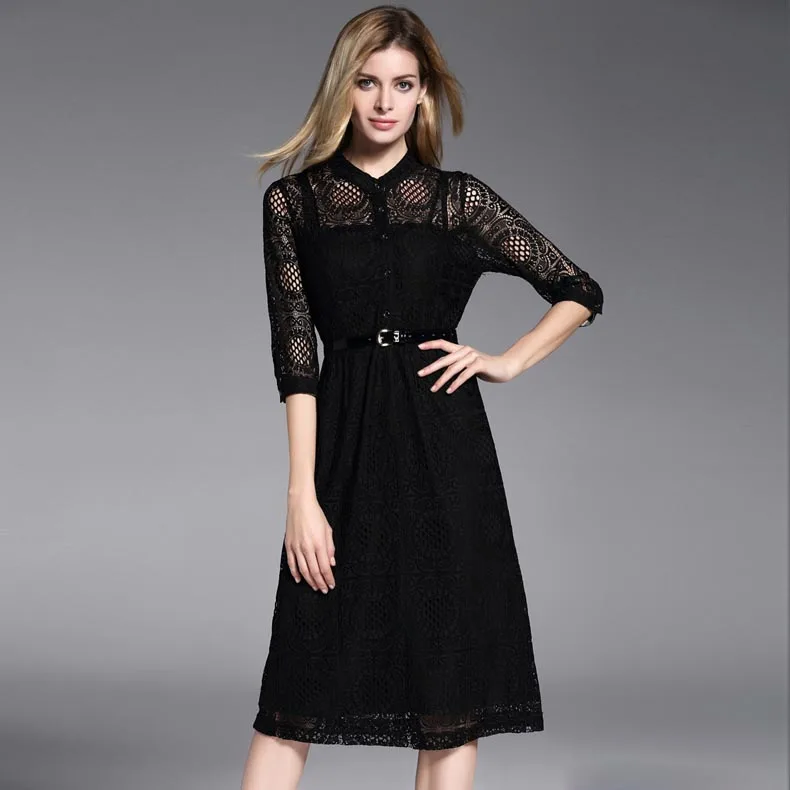 British Style Water Soluble Hollow Out Lace Party Dresses Summer Sexy ...