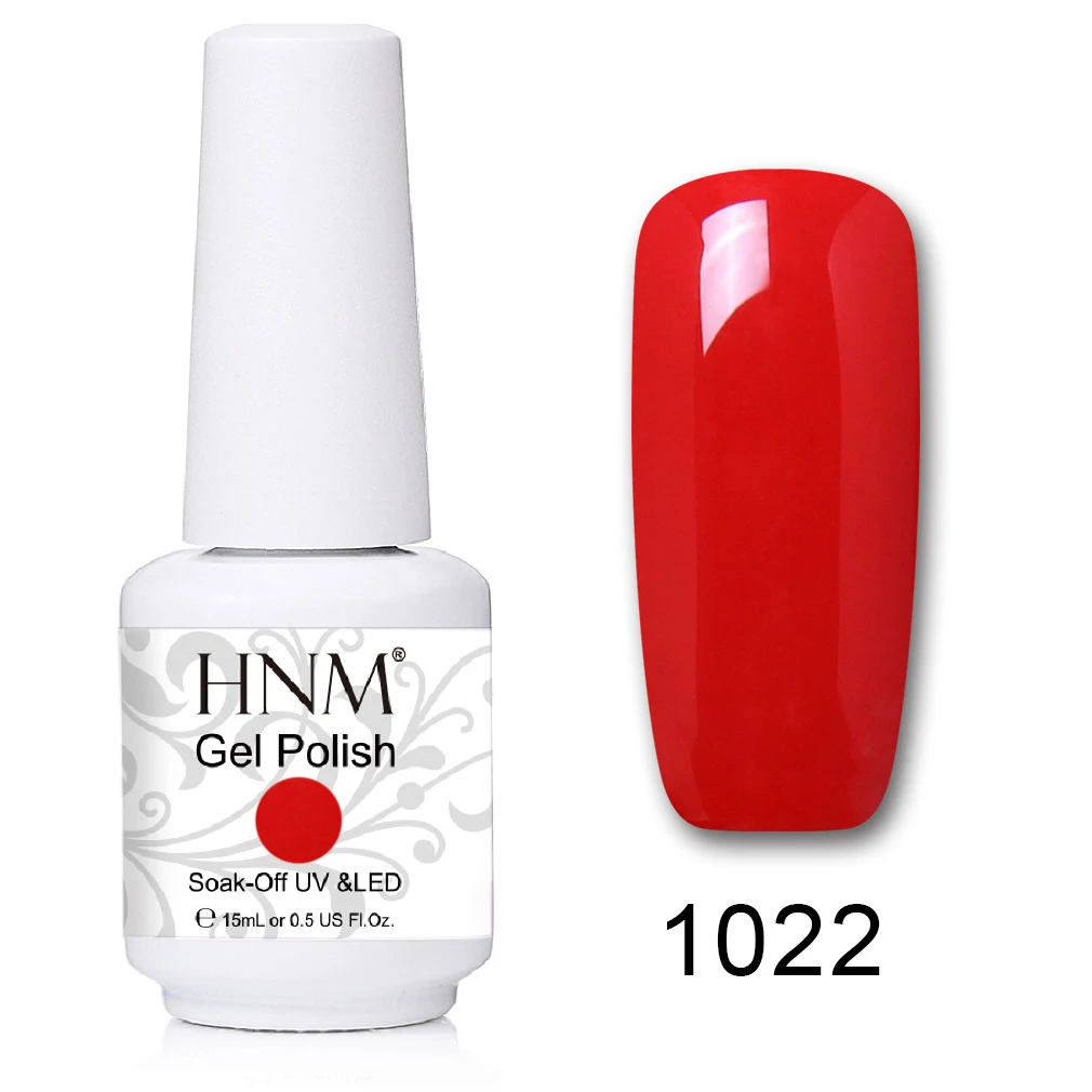 HNM 241 Colors 15ml Pure Glitter UV Gel Nail Polish Soak Off Primer LED Lamp GelLak Hybrid Varnish For Nails Art Enamel Lacquer - Цвет: 1022