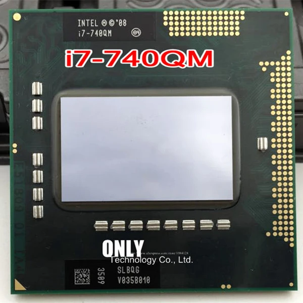 Процессор Core i7-740QM(6 м кэш, 1,73 ГГц до 2,93 ГГц, i7 740QM, SLBQG) PGA988 ноутбук cpu совместимый PM55 HM55 QM57