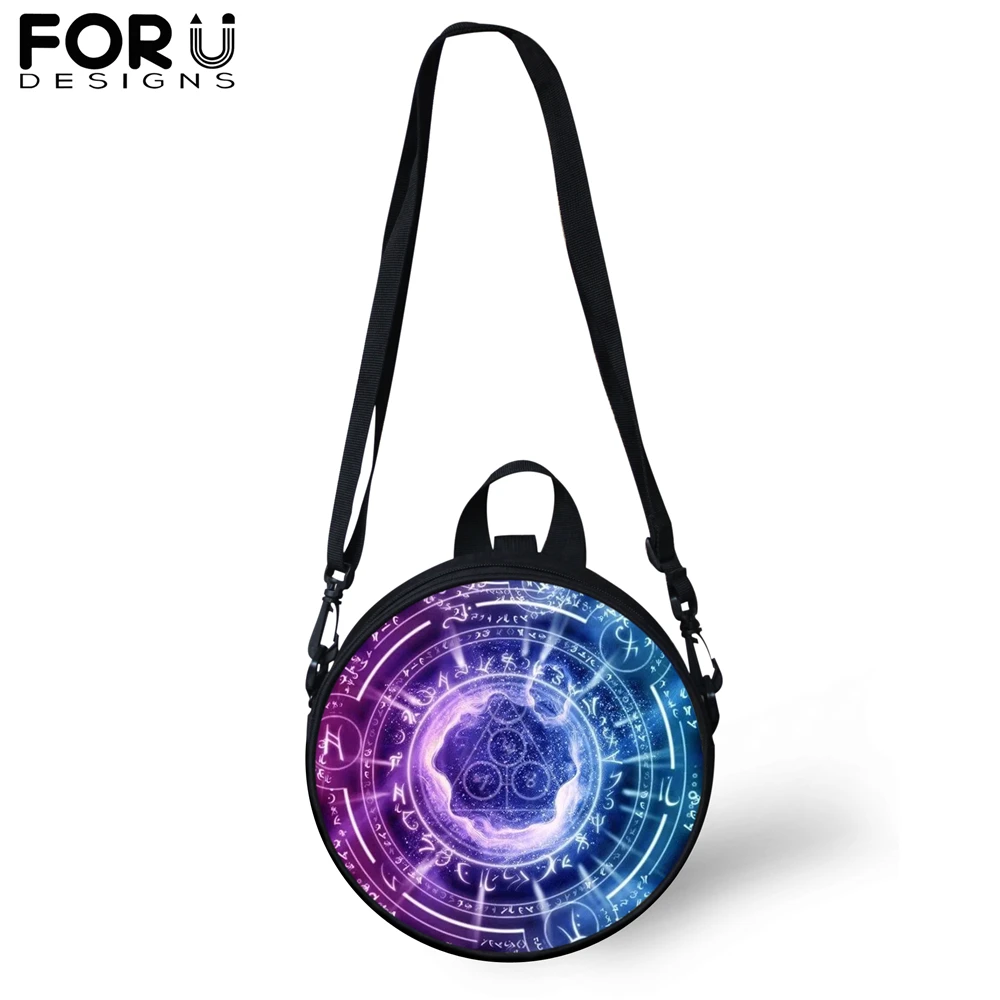 

FORUDESIGNS Novel Magic Array Small Crossbody Bags for Women Kids Round Shoulder Bag Casual Satchel Teenager Girl Boy Sling Bag