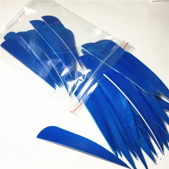 

200Pcs/Lot 4 inch Pellet Water Drop Turkey's Feathers Sky blue Arrow Feathers Outdoor Shooting Game Accessories Vanes