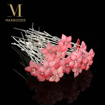 20pcs Crystal Rhinestone Flower Hair Pin Clips Women Wedding Bridal Hair Jewelry Wholesale