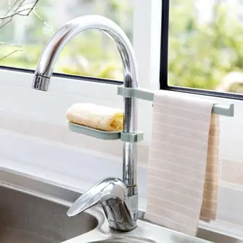 

Hot Sink Hanging Storage Rack Storage Holder Sponge Bathroom Kitchen Faucet Clip Dish Cloth Clip Shelf Drain Dry Towel Organizer