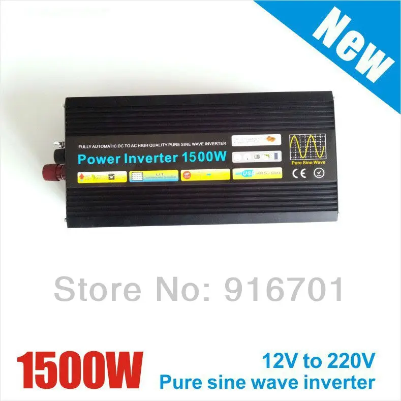 

FREE SHIPPING full power 1500w dc 12v 24v to ac 120v 220v Pure sine wave Power Inverter for off grid Solar System