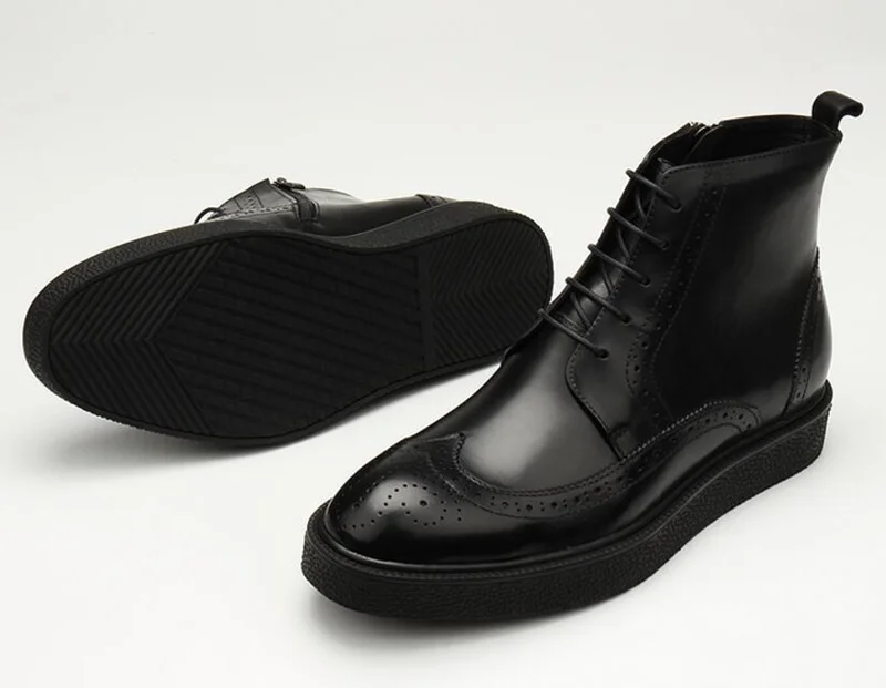 OMDE/деловые мужские кожаные туфли в британском стиле; новые стильные мужские ботинки на шнуровке; винтажные мужские ботинки на толстом каблуке; ботильоны ручной работы