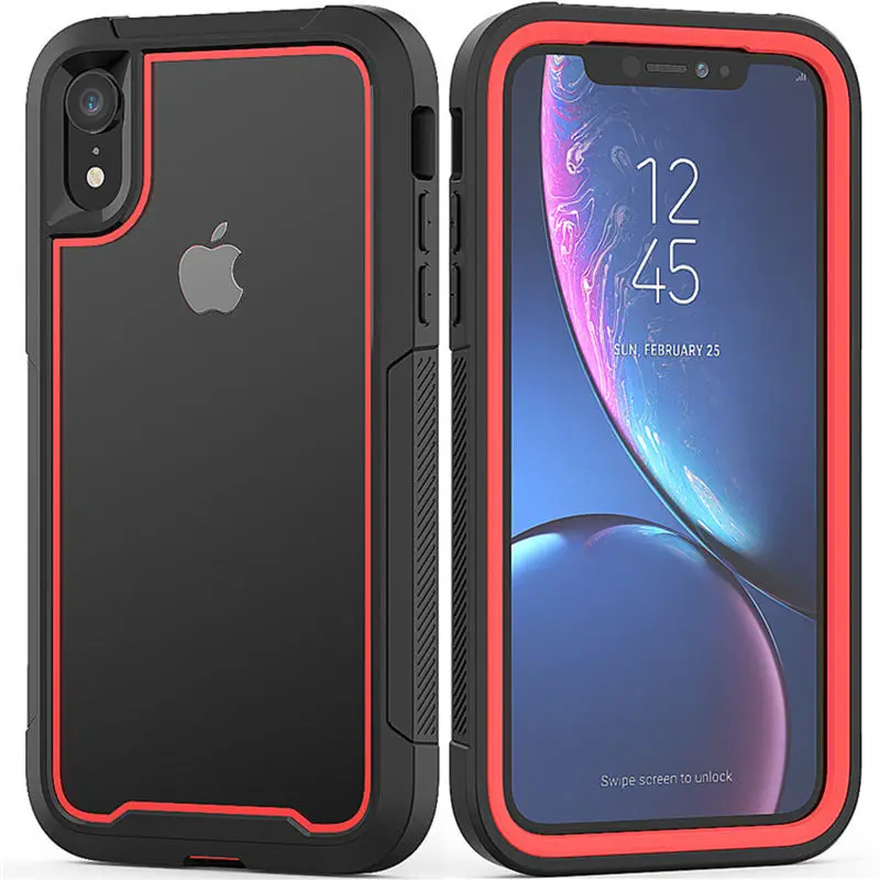 

Shockproof Hybrid Armor Phone Phone Case For iPhone X XR XS Max 6 6S 7 8 Plus Clear TPU+PC 2 in 1 Full Protection Back cover