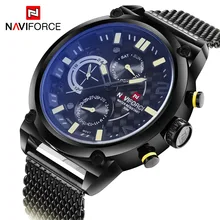 NAVIFORCE Top Marque De Luxe En Acier Plein Hommes Montres Hommes de Quartz Heure Date Horloge Mâle Sport Militaire Montre-Bracelet Relogio Masculino