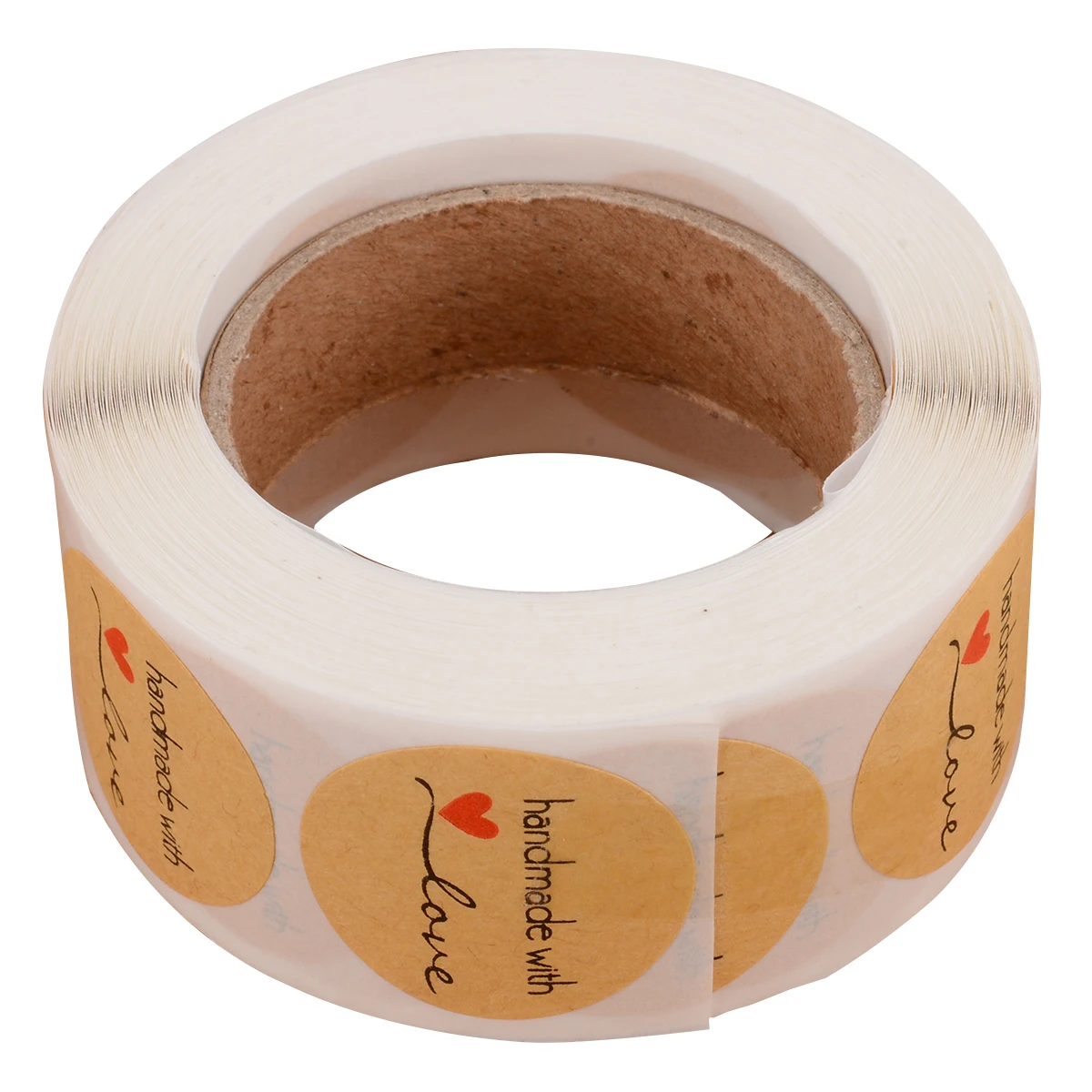 1 Roll 500pcs Handmade with Love Stickers Seals for Baking Cake Decoration Sticker Scrapbook Cards DIY Craft Labels Paper