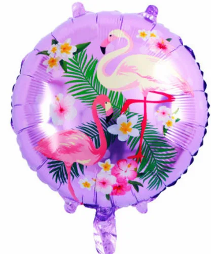 2 шт Гавайские Луау вечерние воздушные шары летние фруктовые круглые воздушные шары из фольги ананас Пальма первый день рождения Декор Детская игрушка подарок - Цвет: purple ound flamingo