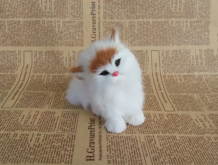 

Simulation fur animal simulation big cat home furnishing articles Creative gifts for children cat model handicrafts