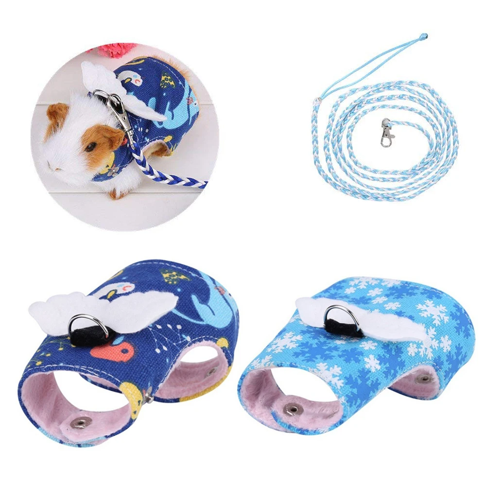 

Small Pet Squirrel Vest Harnesses Cartoon Vest Clothes with Lead Leash for Ferret Chinchilla Squirrel Mouse Rat Animal Walking